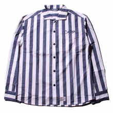 cut-rate, WIDE SPREAD STRIPE SHIRTS NAVY