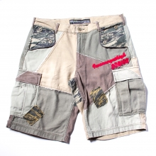 Back Channel, patch work cargo shorts