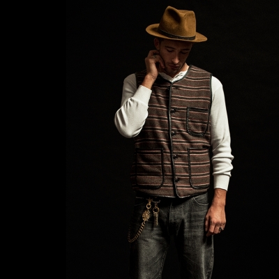 カットレイト  ボア ストライプ ベスト