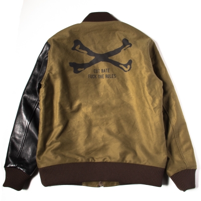 Cutrate(カットレイト) シングルレザー スタジャン カットレイト シングル レザー スタジアム ジャケット | CUTRATE