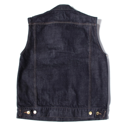 CUT-RATE ブラックデニム レザーベスト L カットレイト デニム ベスト | CUTRATE DENIM VEST - TWO FACE（トゥー