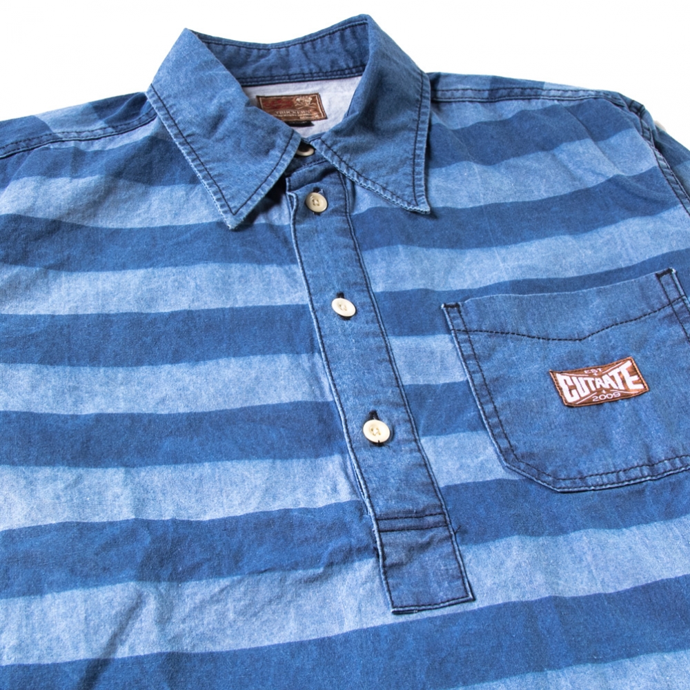 カットレイト ロングスリーブ ボーダー デニム シャツ Cutrate L S Border Denim Shirt Two Face トゥーフェイス