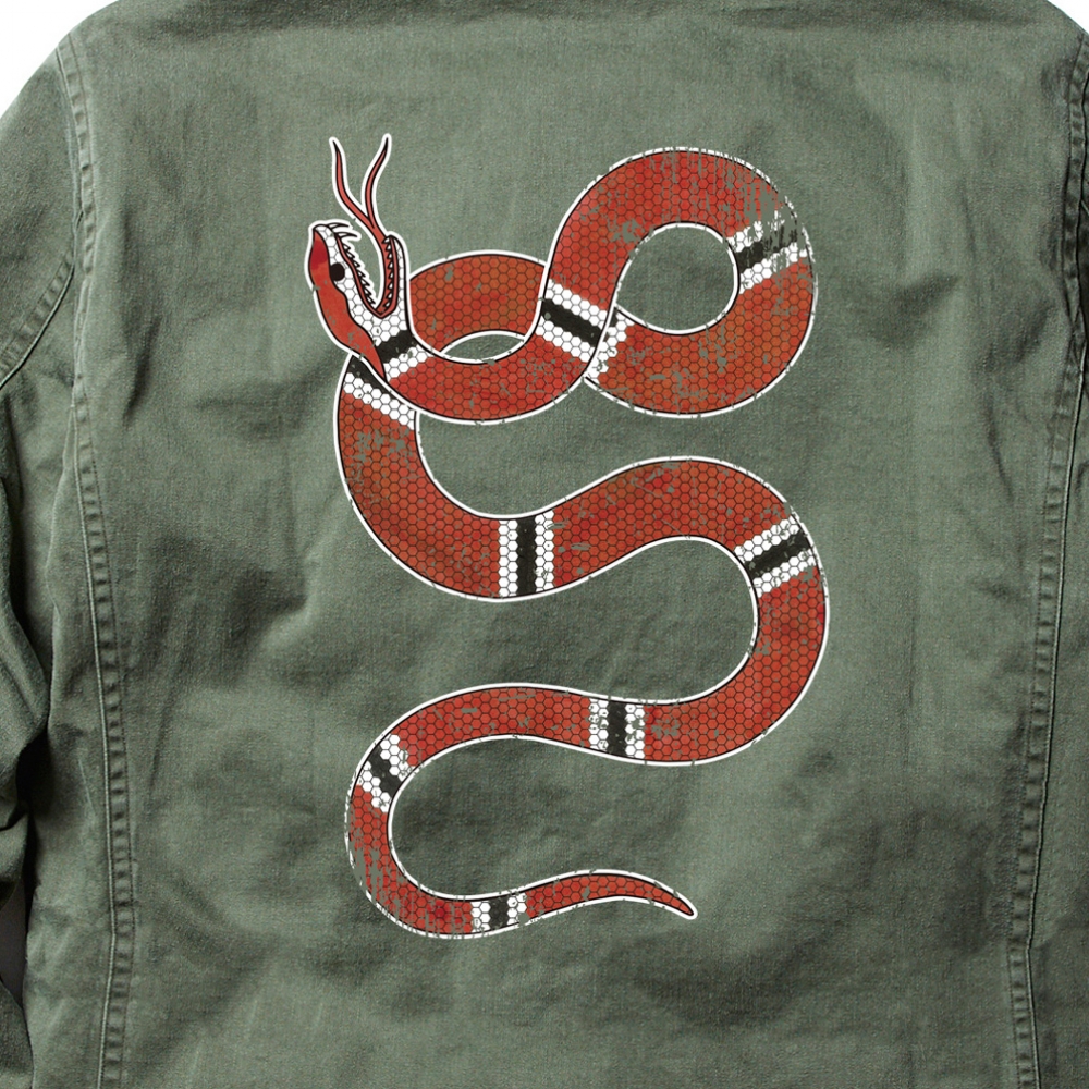 SOFTMACHINE 蛇グラフィック ミリタリージャケット SOFTMACHINE 蛇グラフィック ミリタリージャケット ソフトマシーン