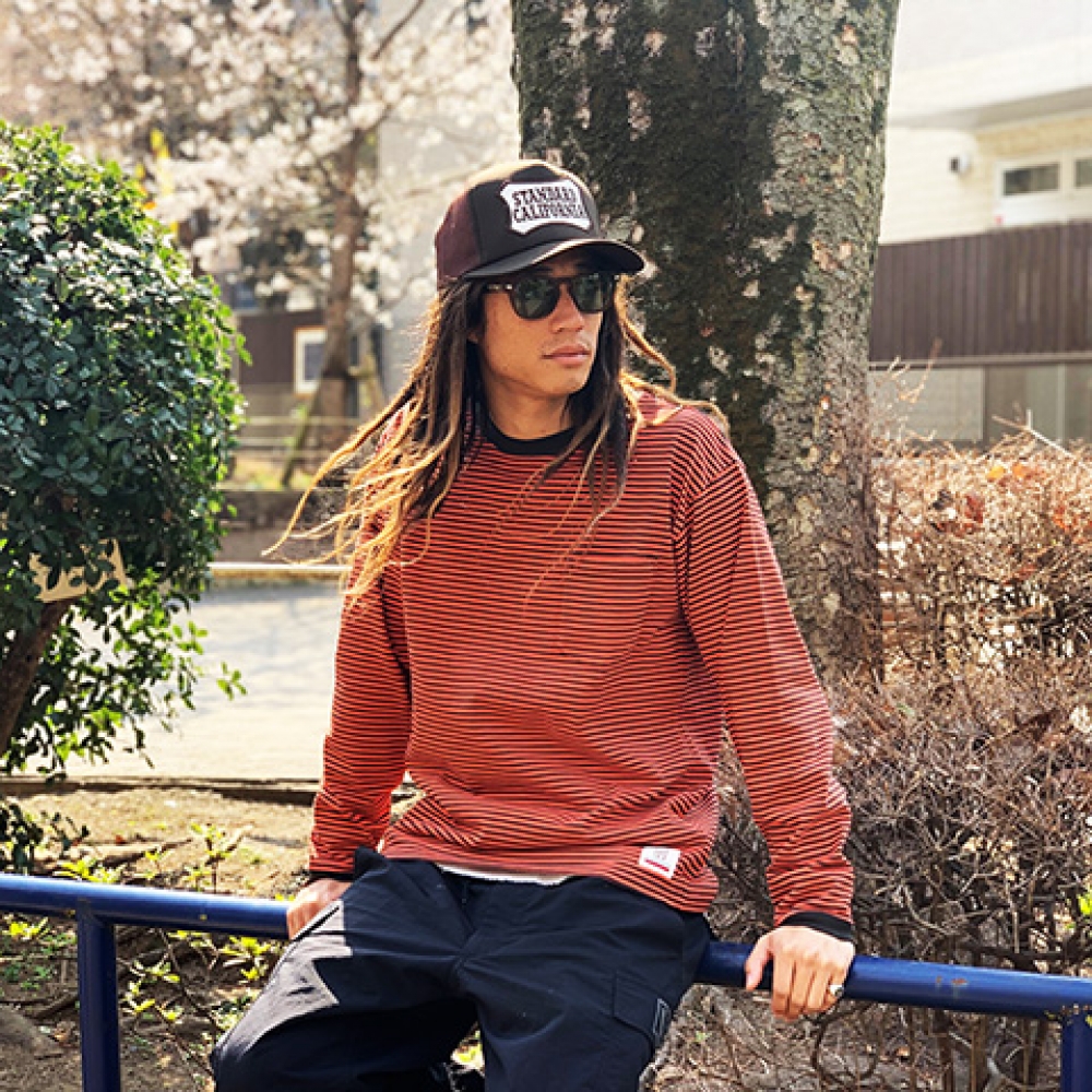 スタンダード カリフォルニア ボーダー ロング スリーブ Tシャツ 