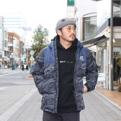バックチャンネル X ナンガ 3レイヤー フーデッド ダウン ジャケット
