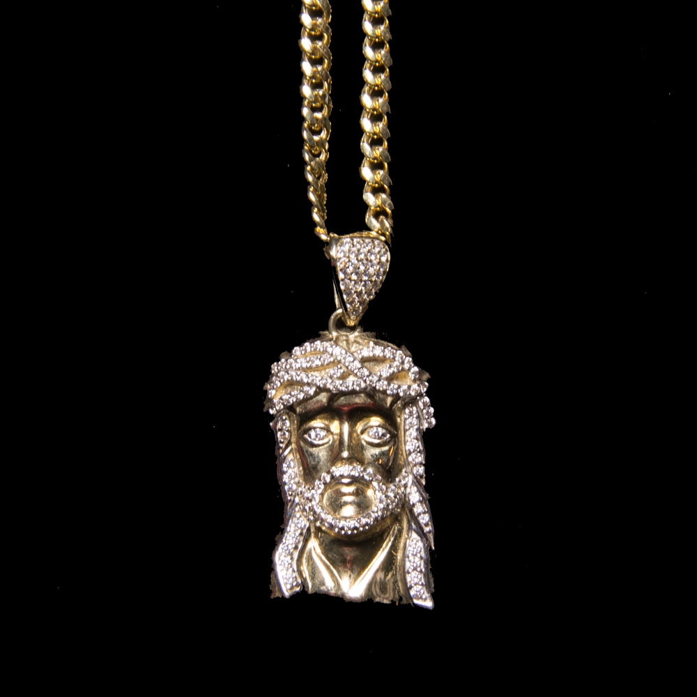 ジーザス 10K イエロー ゴールド ペンダント＆10K ネックレス | JESUS