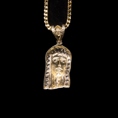 ジーザス 10k yellow gold pendant & 10k necklace