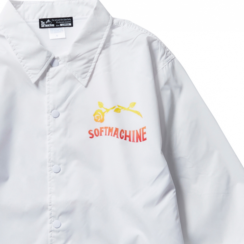 SOFTMACHINE コーチジャケット ホワイト L 美品 タトゥープリント ソフトマシーン asdc コーチ ジャケット | SOFTMACHINE ASDC COACH
