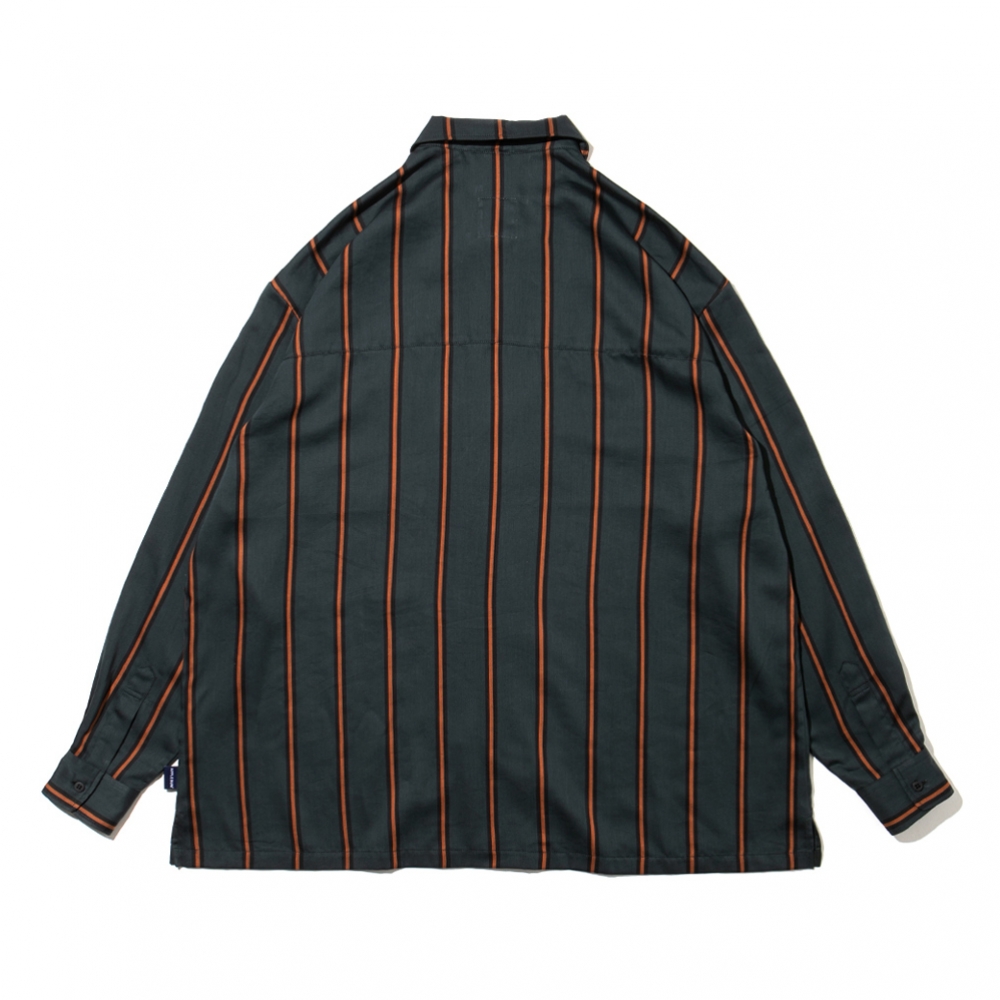 アップルバム グリーン ストライプ オーバーサイズ L/S シャツ