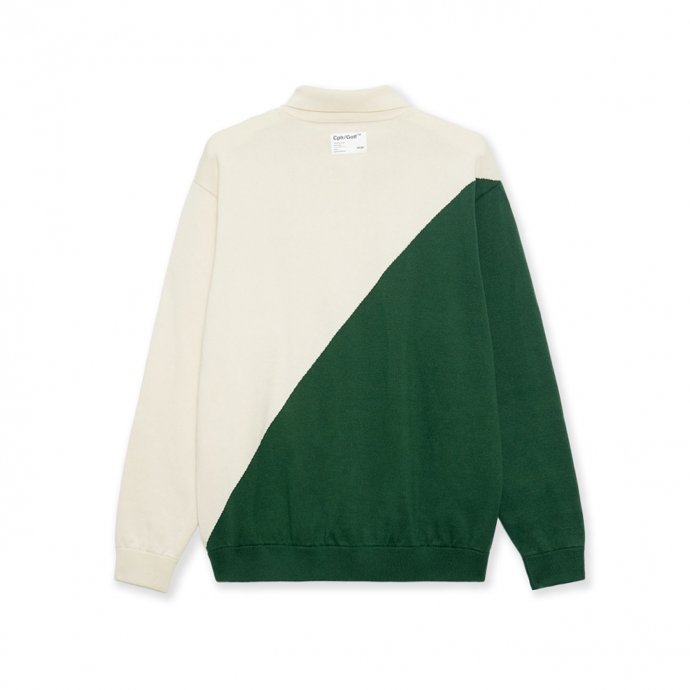 キャプテンズヘルム ゴルフ バイカラー ジャガード ニット ロング  