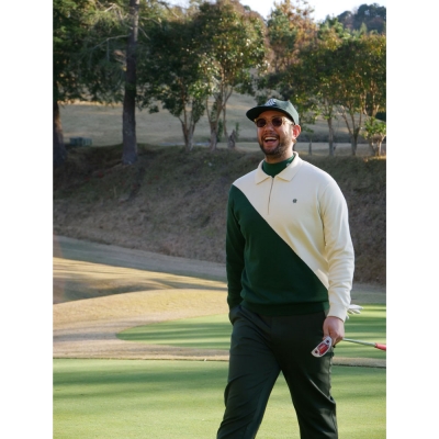 キャプテンズヘルム ゴルフ バイカラー ジャガード ニット ロング  