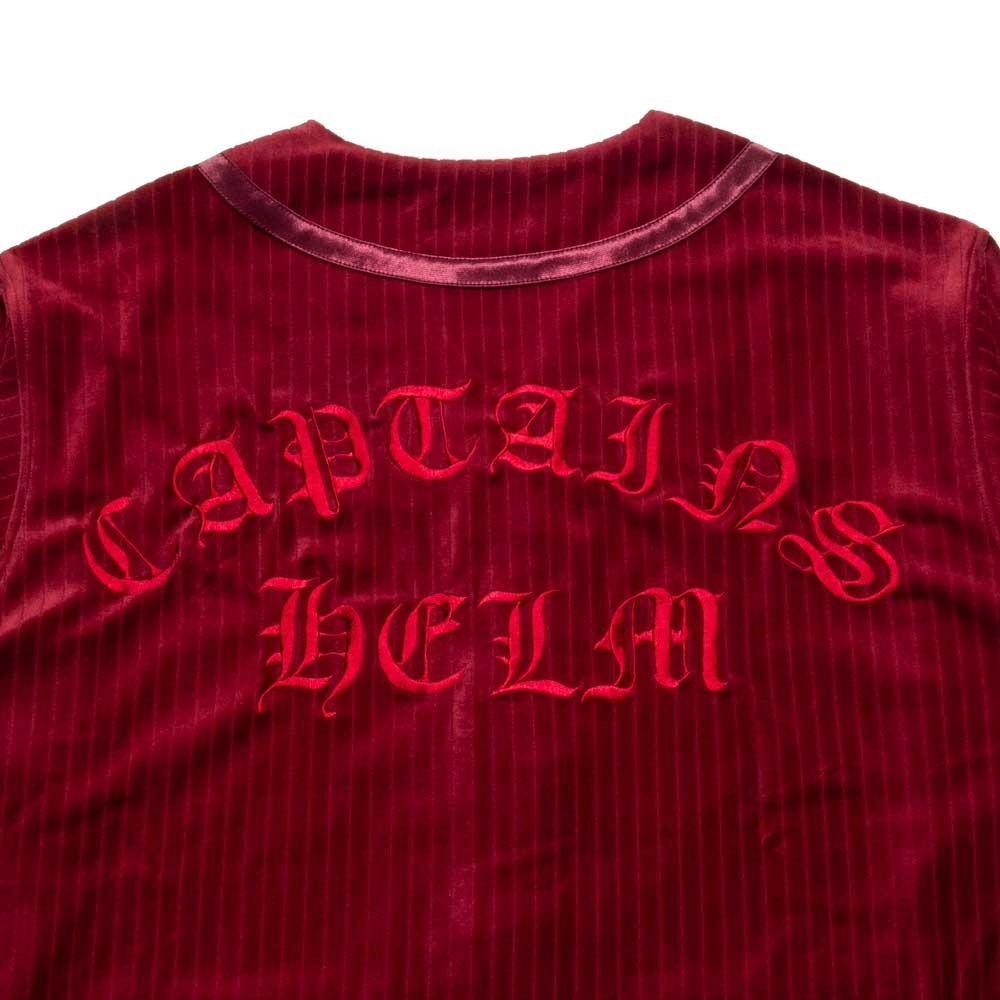 キャプテンズヘルム ベロア ベースボール シャツ