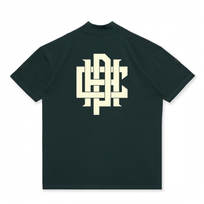 OVERLAP LOGO SUMMER MOCK NECK TEE WHITE｜スポーツ