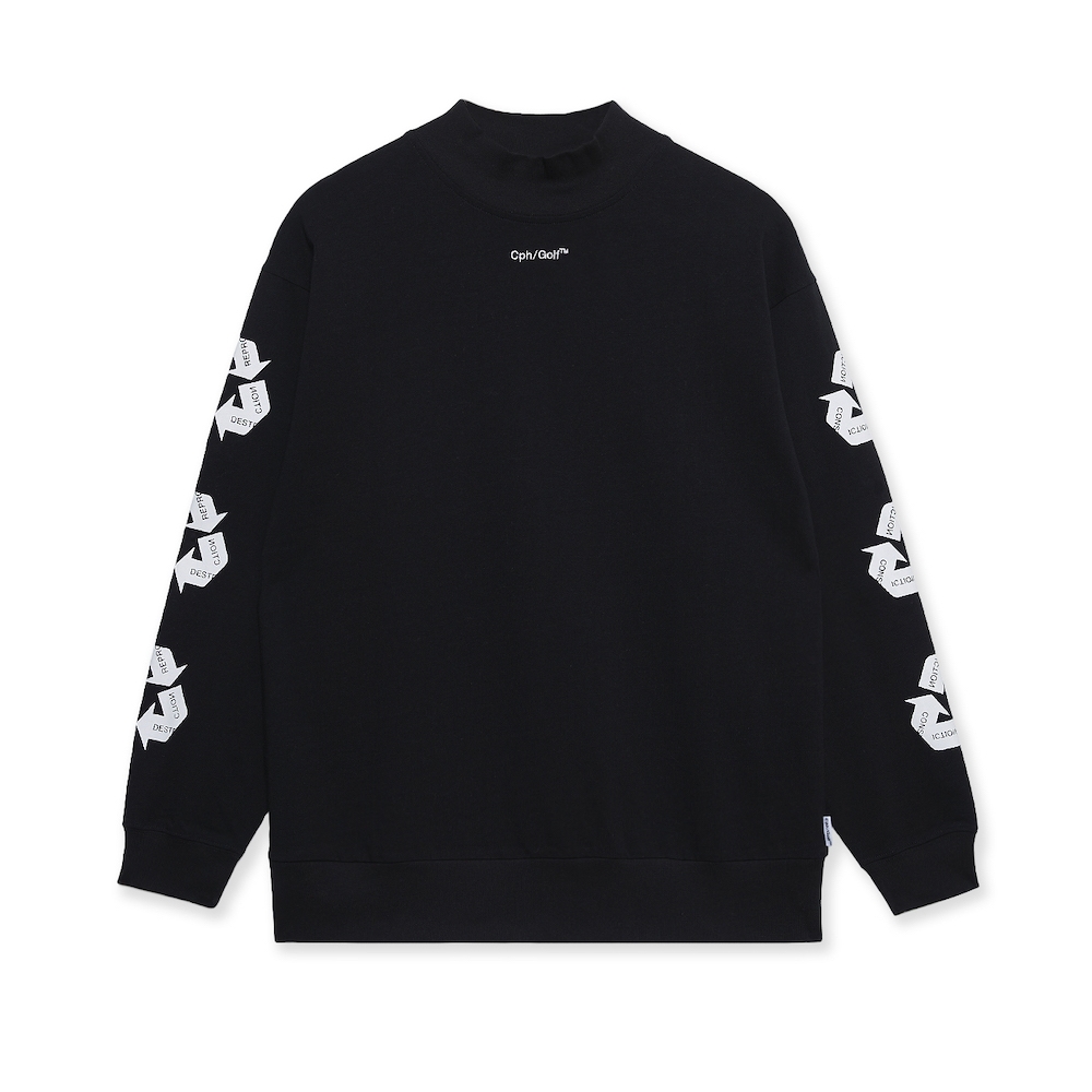 cph golf キャプテンズヘルムM 黒モックネックロンT