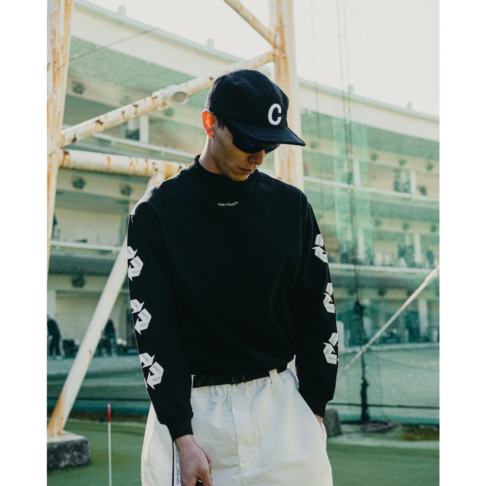 キャプテンズヘルム ゴルフ スイング サイクル ロゴ モック ネック