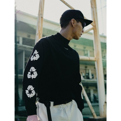 キャプテンズヘルム ゴルフ スイング サイクル ロゴ モック ネック