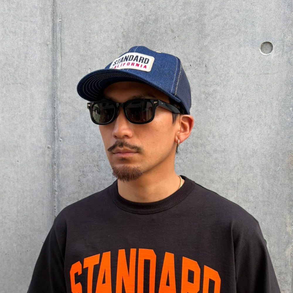 限定　完売品　スタンダードカリフォルニア　デニム キャップ スタンダードカリフォルニア ロゴ パッチ デニム メッシュ キャップ