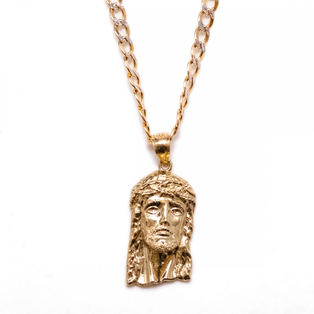 10k yellow gold two-face pendant top