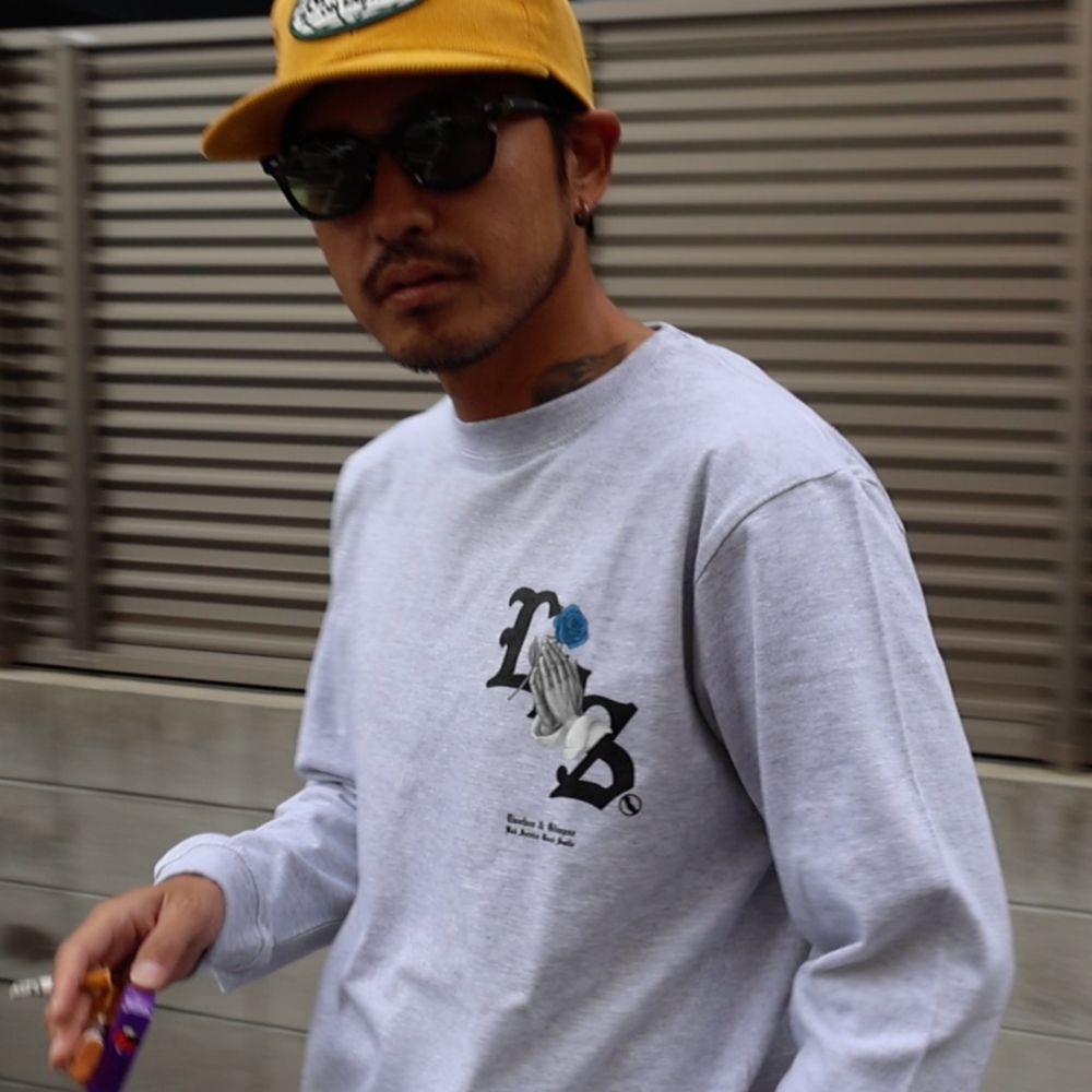 ロス オリジナル ローズ プレイングハンド ロングスリーブ ティーシャツ