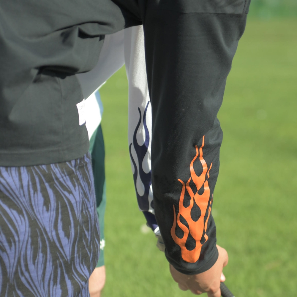 キャプテンズヘルム ゴルフ トラップ ファイア モック ネック ロングスリーブ ティー