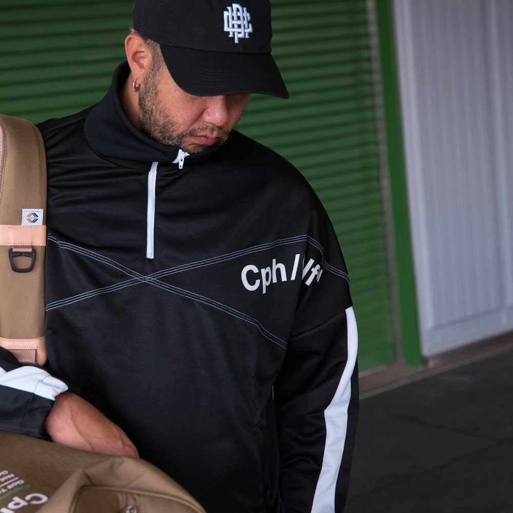 グリンプス × キャプテンズヘルムゴルフ 90's ハーフジップ ジャージー