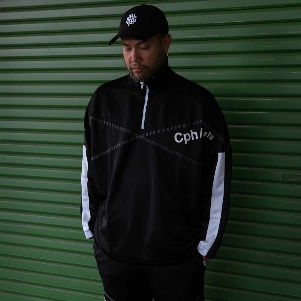 グリンプス × キャプテンズヘルムゴルフ 90's ハーフジップ ジャージー