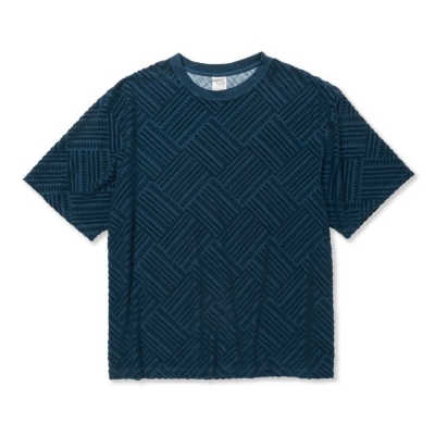 キャリー パイル ジャガード ドロップ ショルダー カットソー