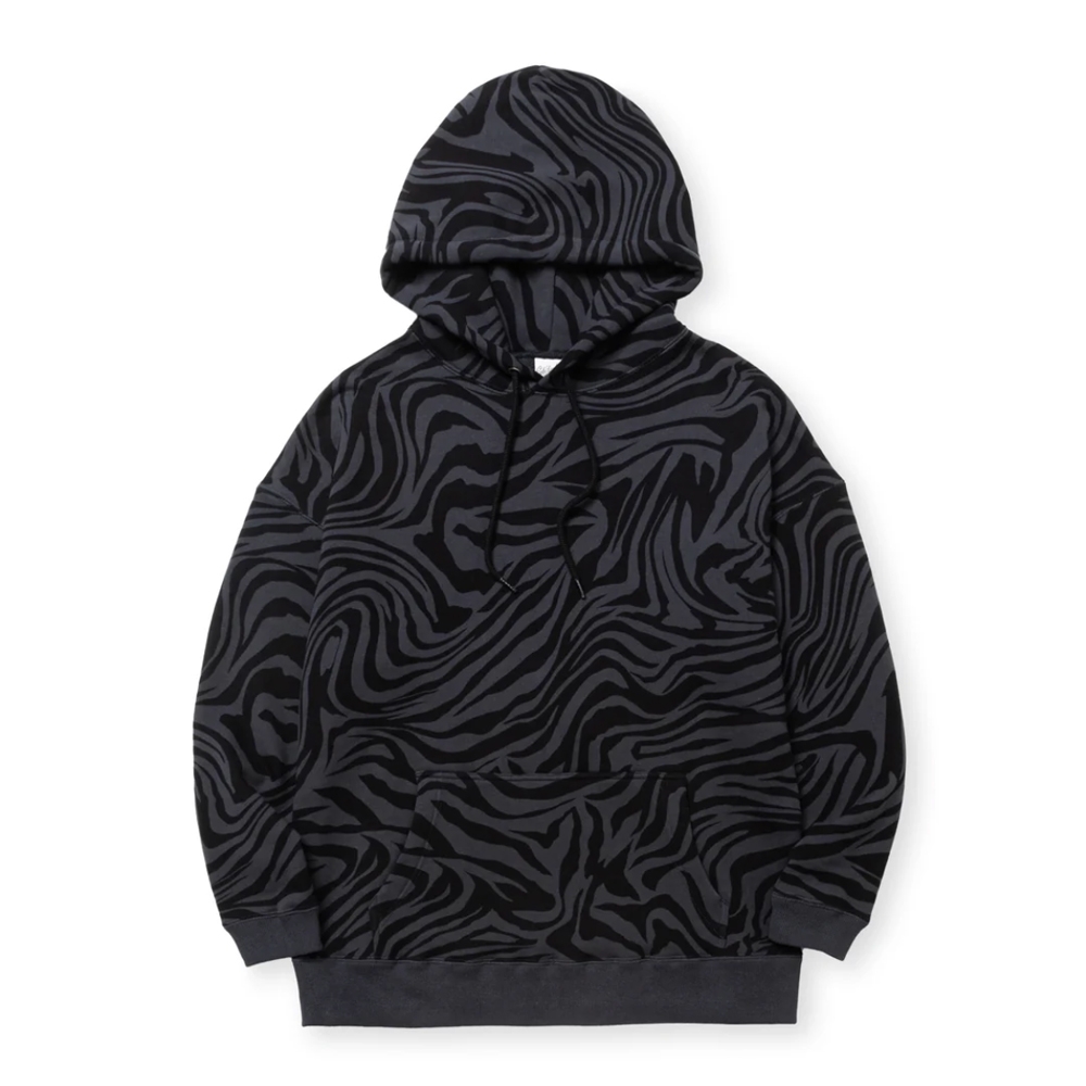 キャリー ゼブラ パターン ドロップ プルオーバー フーディー