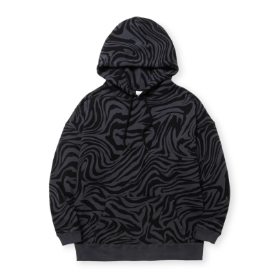 キャリー ゼブラ パターン ドロップ プルオーバー フーディー