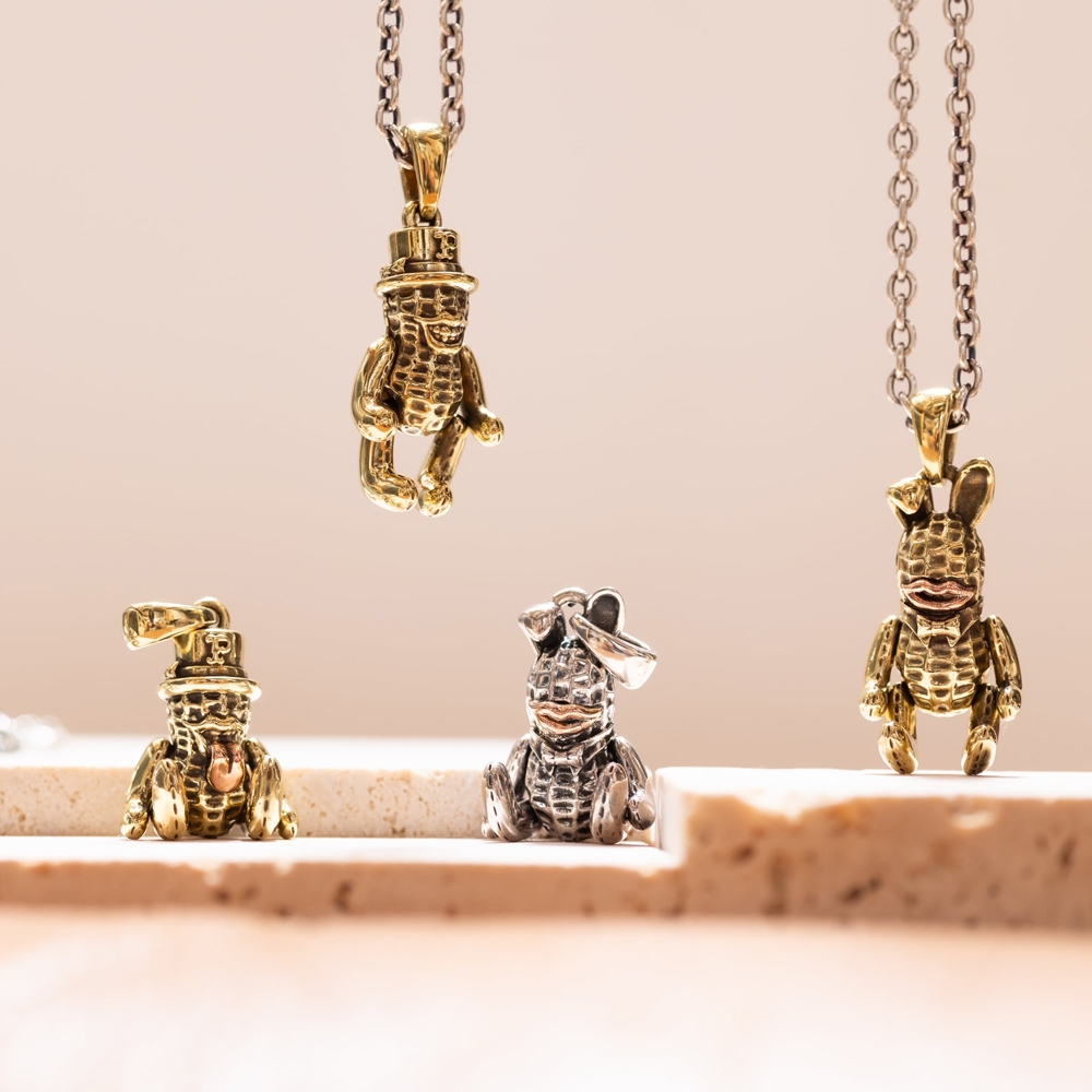 ピーナッツカンパニー テディー バニーピーナッツ + シルバー チェーン 50cm ラウンド