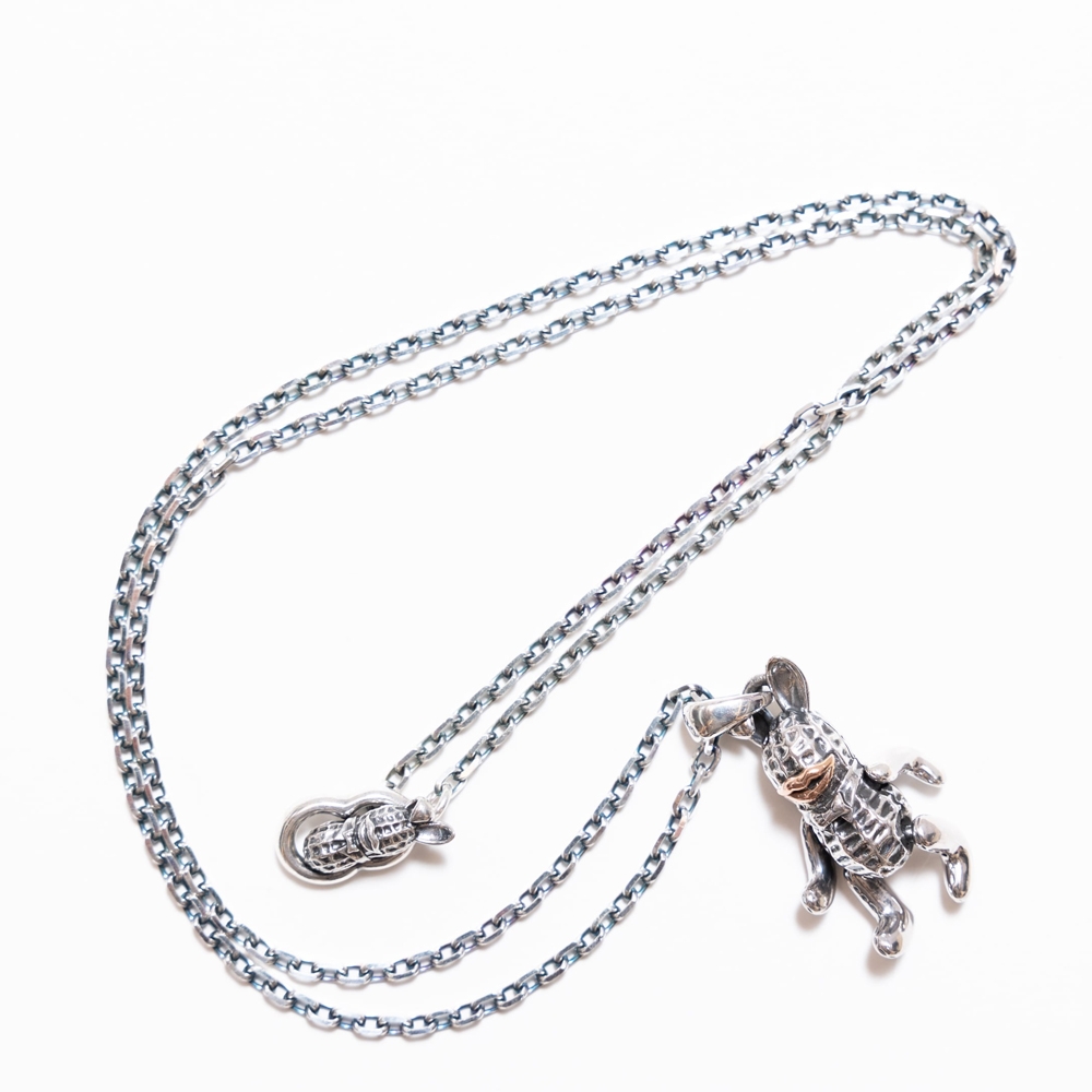 ピーナッツカンパニー テディー バニーピーナッツ + シルバー チェーン 50cm ラウンド