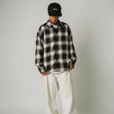 アップルバム カット オフ ネル シャツ