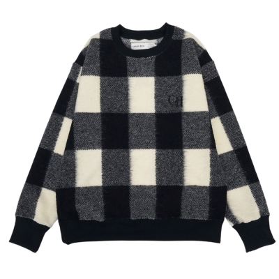 キャプテンズヘルム ブロック チェック フリース クルー