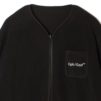 キャプテンズヘルム ゴルフ マイクロ フリース ノーカラー ジャケット