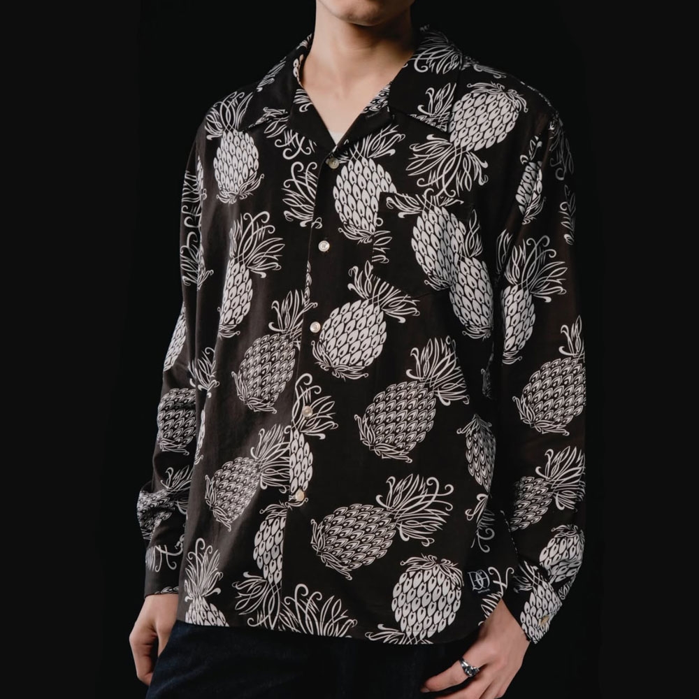 ドレス ヒッピー パイナップル ロングスリーブ シャツ