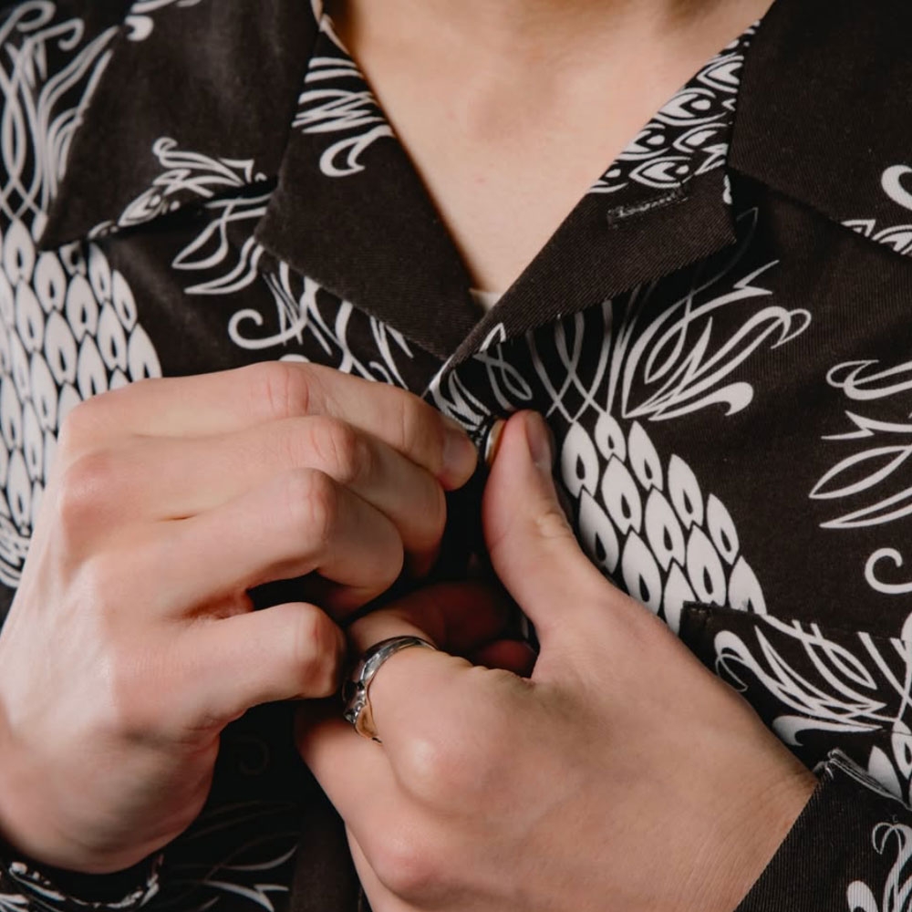 ドレス ヒッピー パイナップル ロングスリーブ シャツ