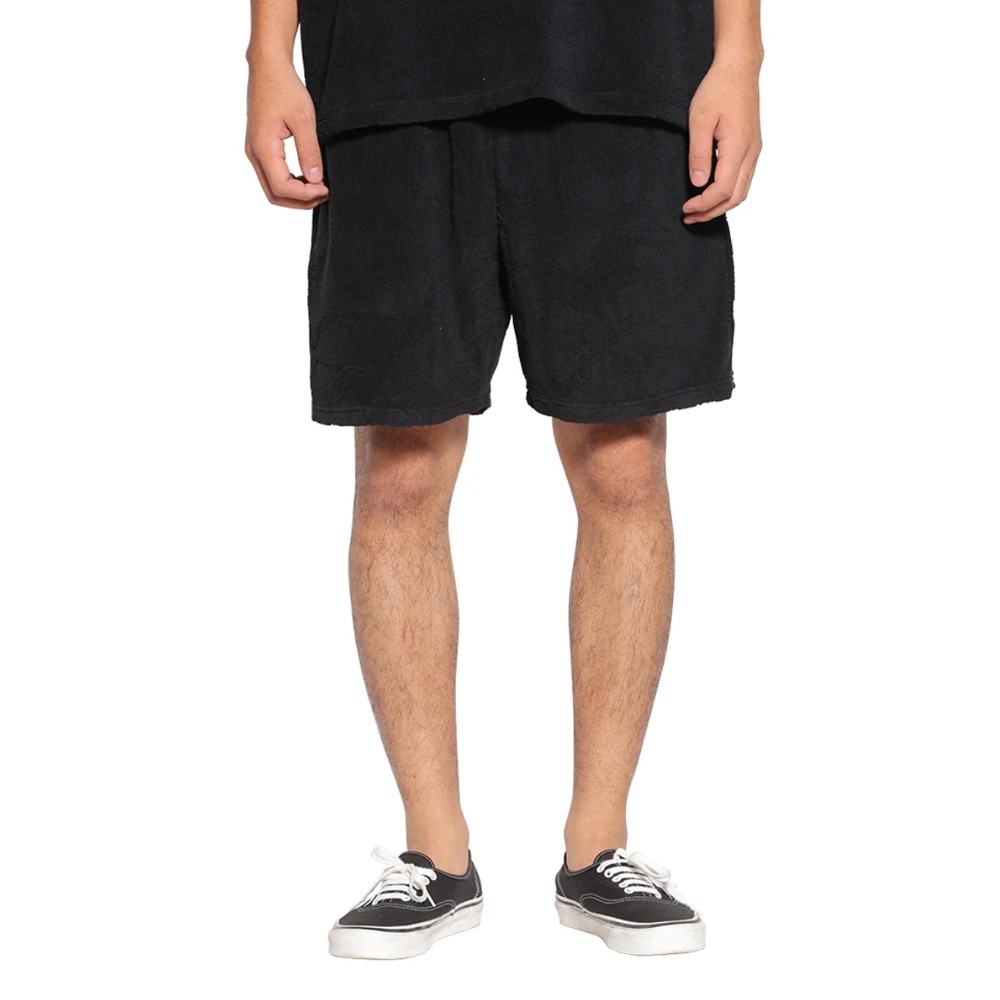 キャリー スネーク パターン ジャガード パイル リラックス ショーツ