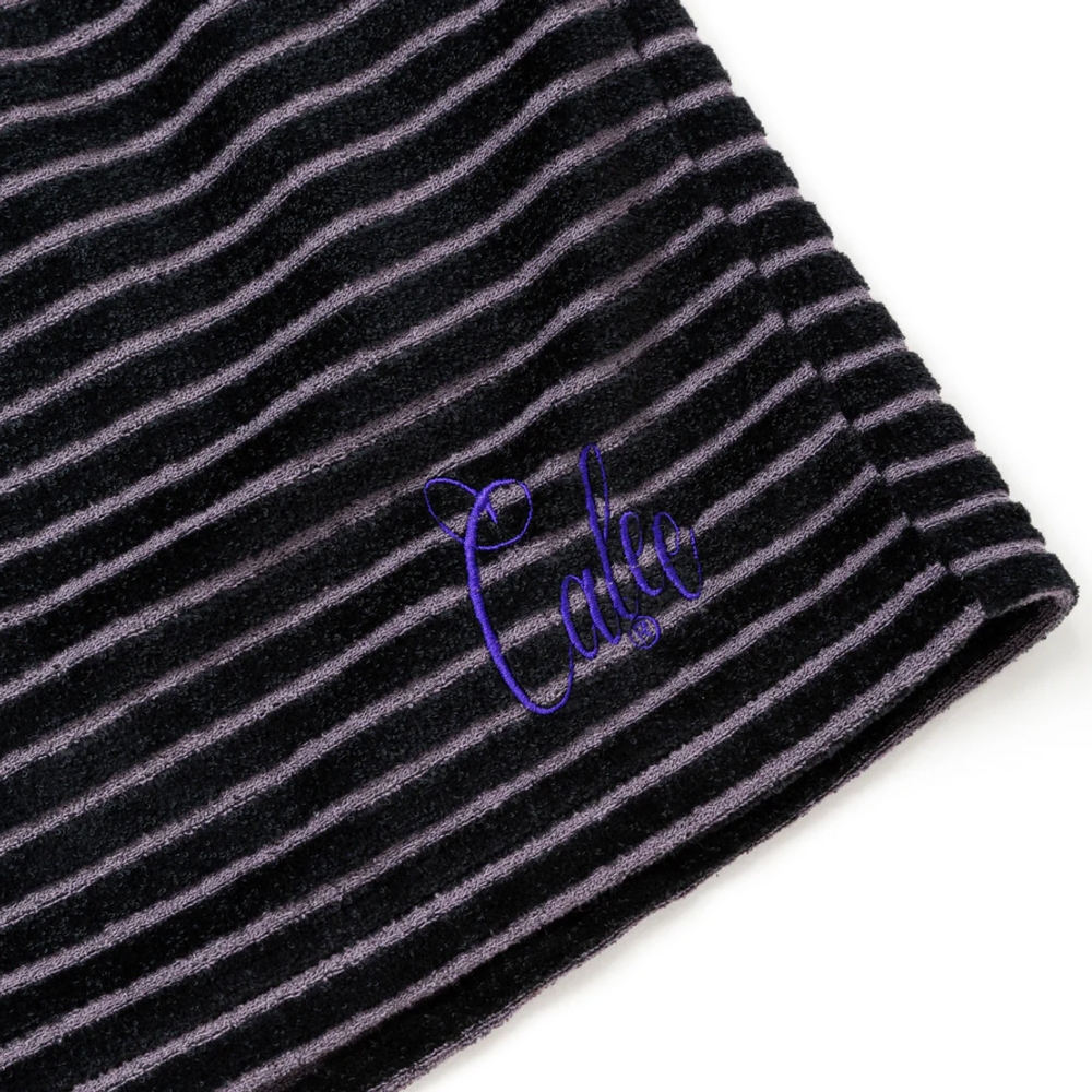 キャリー ボーダー ベロア パイル リラックス ショーツ