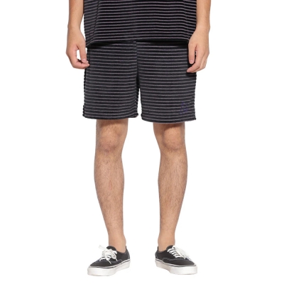 キャリー ボーダー ベロア パイル リラックス ショーツ