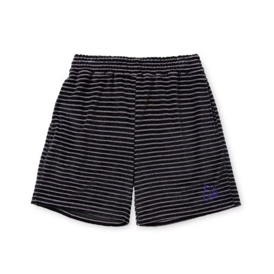 キャリー ボーダー ベロア パイル リラックス ショーツ