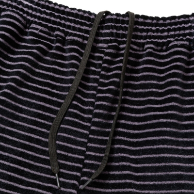 キャリー ボーダー ベロア パイル リラックス ショーツ