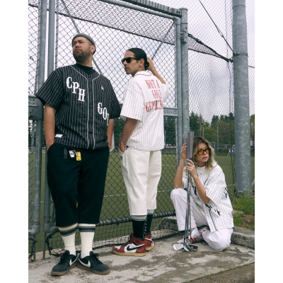 メンズウェア CLASSIC STRIPE BB SHIRT CREAM BLACK キャプテンズヘルム ゴルフ クラシック ストライプ ベースボール