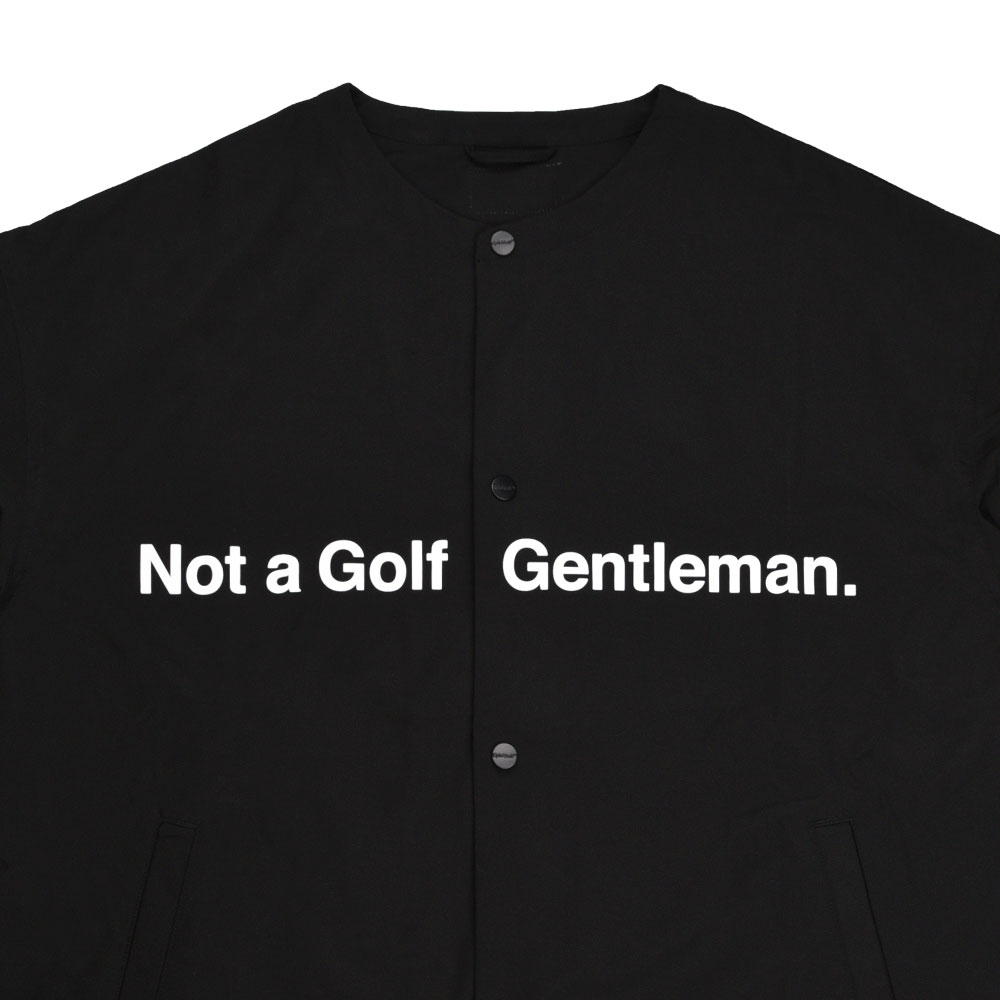 Cph/Golf™ ブラックジャケット NOT A GOLF GENTLEMAN キャプテンズヘルム ゴルフ ロゴ ノーカラー ジャケット | CAPTAINS