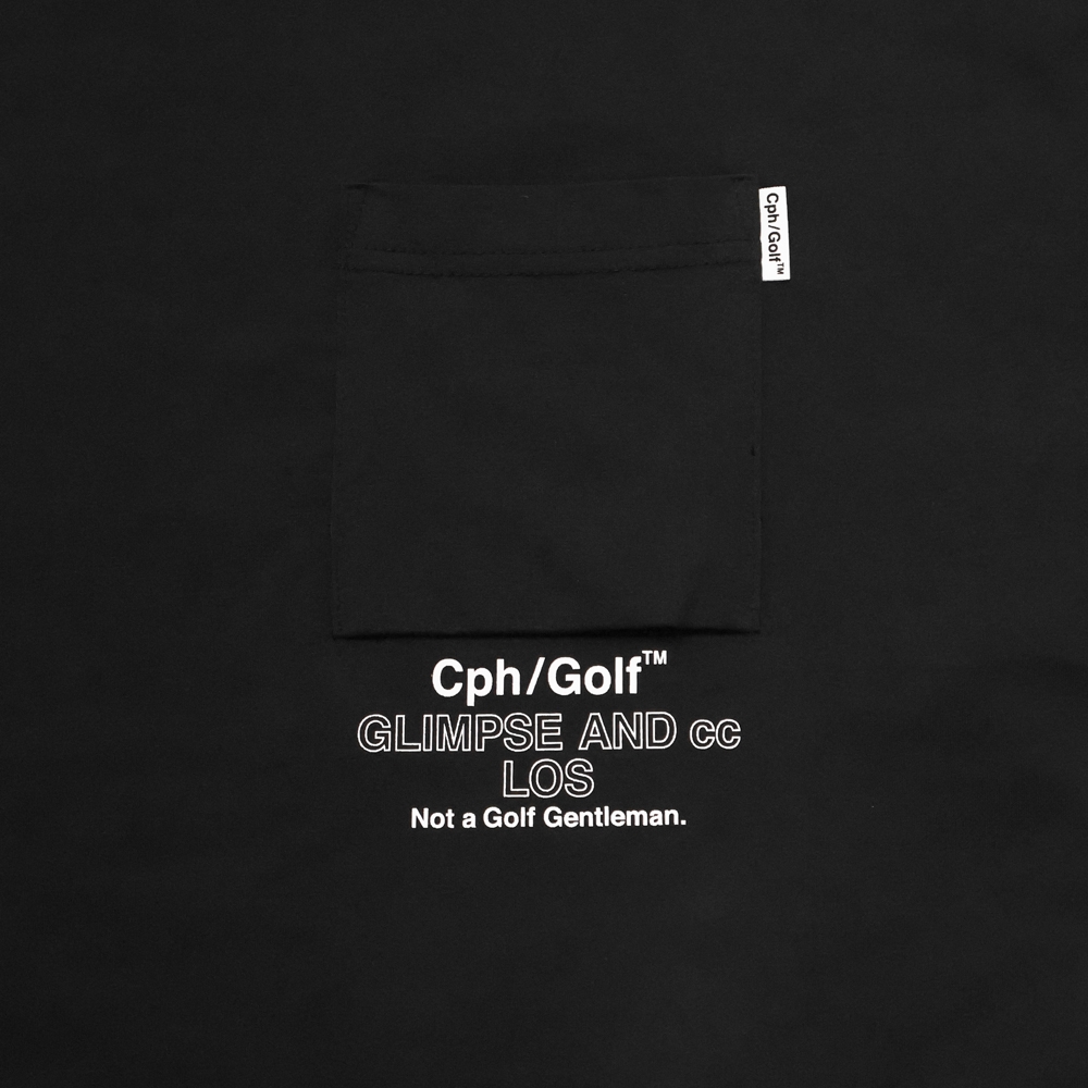 キャプテンズヘルム ゴルフ ロゴ ハーフ モック ネック ティー　M ブラック キャプテンズヘルム ゴルフ ロゴ ハーフ モック ネック ティー