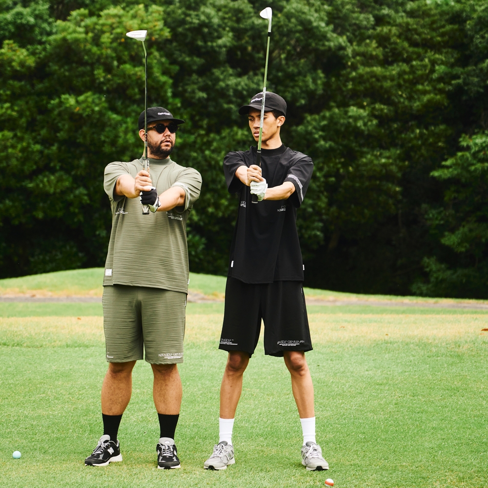 キャプテンズヘルム ゴルフ ブリーザブル ワッフル モック ネック ティー