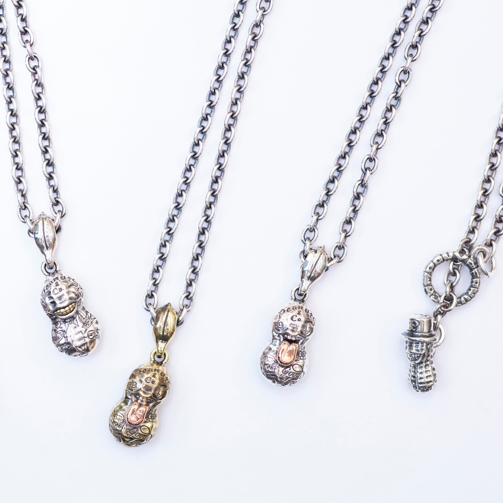 ピーナッツカンパニー ベロ タトゥー ピーナッツ Sサイズ シルバーチェーン 50cm