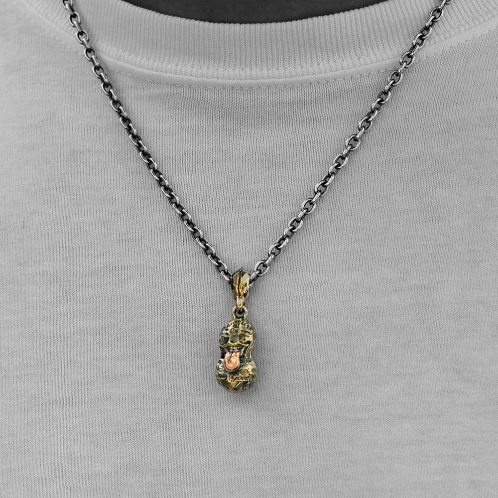 ピーナッツカンパニー ベロ タトゥー ピーナッツ Sサイズ シルバーチェーン 50cm