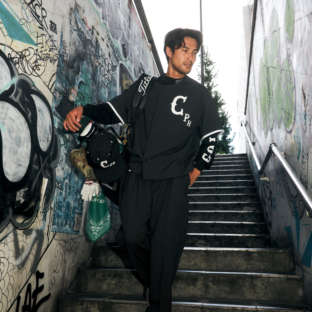 キャプテンズヘルム ゴルフ クラシック ベースボール コットン ノーカラー シャツ