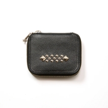 キャリー スタッズ レザー ジップ マルチ ウォレット