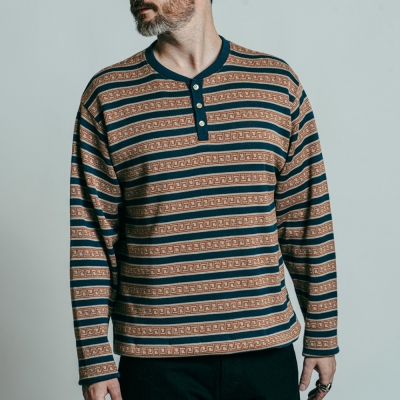 ドレス ヒッピー オリエンタル ボーダー ロングスリーブ ティー